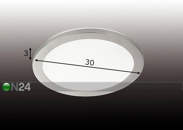 Kylpyhuoneen valaisin Gotland LED Ø30 cm, nikkeli mitat