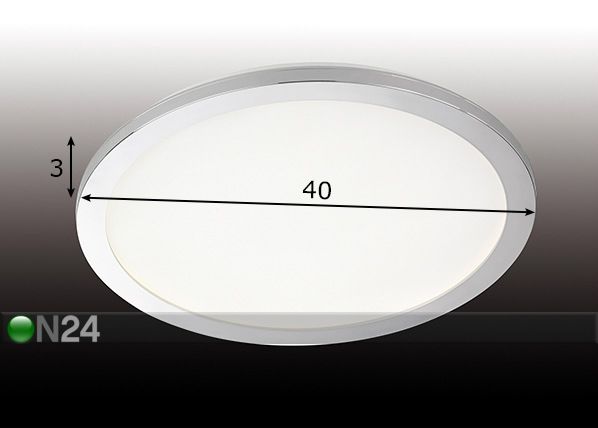 Kylpyhuoneen valaisin Gotland LED Ø40 cm, nikkeli mitat