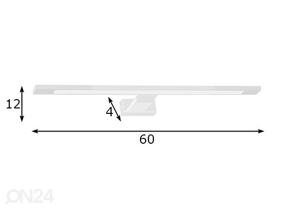 Kylpyhuoneen valaisin LED 12 W mitat