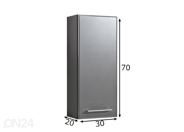 Kylpyhuoneen yläkaappi 378 mitat
