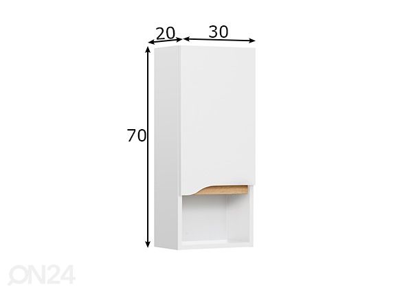 Kylpyhuoneen yläkaappi 857 mitat