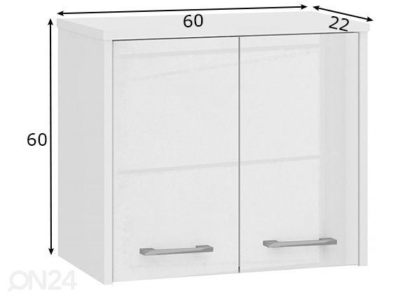 Kylpyhuoneen yläkaappi Fin mitat