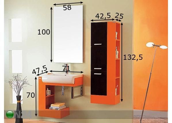 Kylpyhuoneryhmä ORANGE mitat