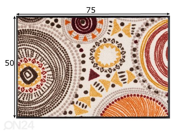 Kynnysmatto Boho Style 50x75 cm mitat