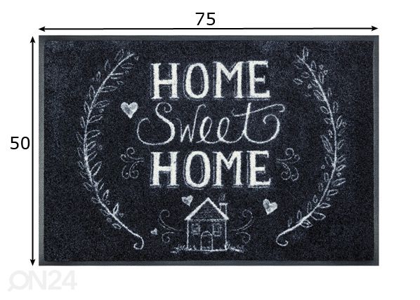 Kynnysmatto Chalky Home 50x75 cm mitat