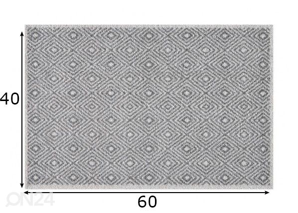 Kynnysmatto Diamond Crystal 40x60 cm mitat