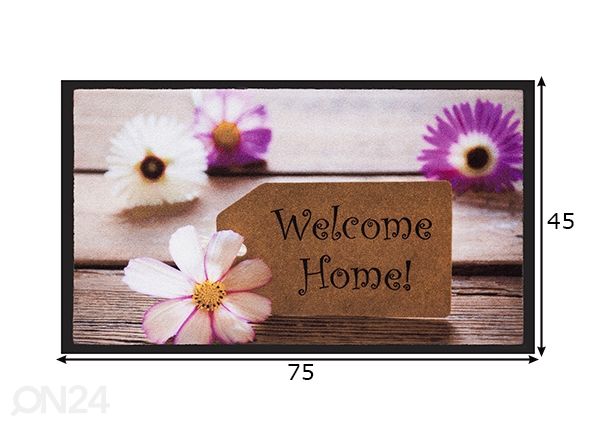 Kynnysmatto Image 45x75 cm, blossems pink mitat