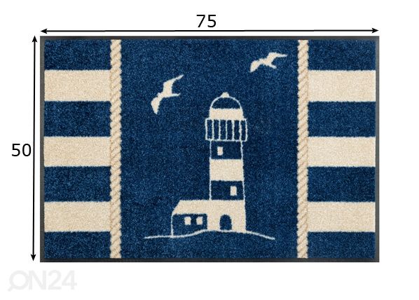 Kynnysmatto Sea View 50x75 cm mitat