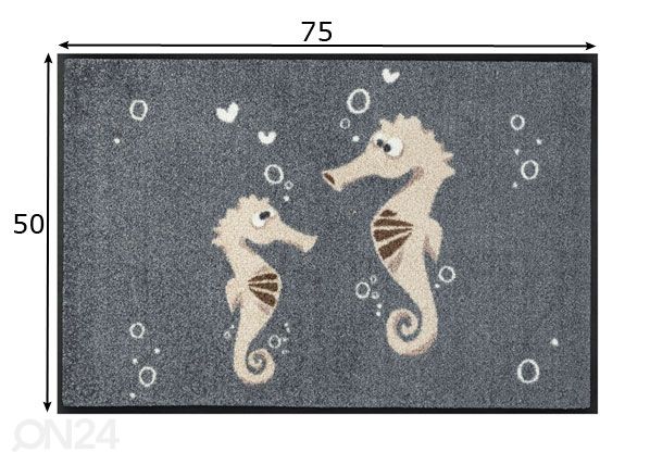 Kynnysmatto Seepferdchen Dodo & Ida 50x75 cm mitat
