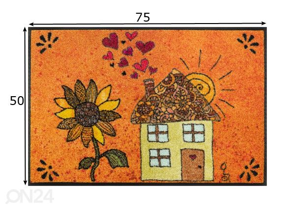 Kynnysmatto Sonnenhaus 50x75 cm mitat
