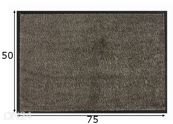 Kynnysmatto Taupe 50x75 cm mitat