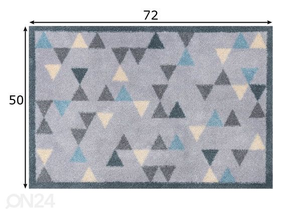 Kynnysmatto Triangles 50x72 cm mitat