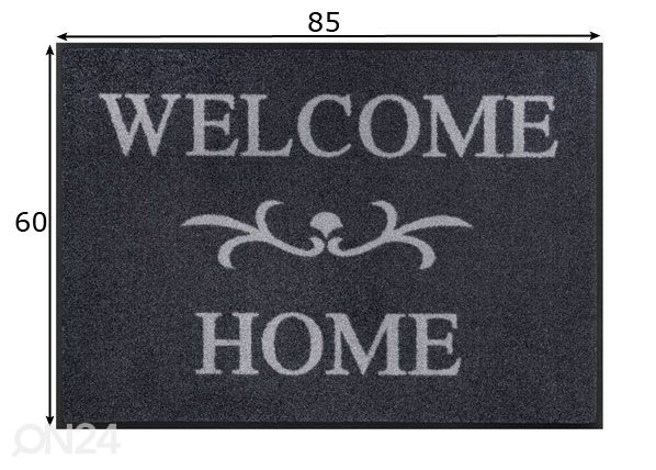 Kynnysmatto Welcome Home anthrazit 60x85 cm mitat