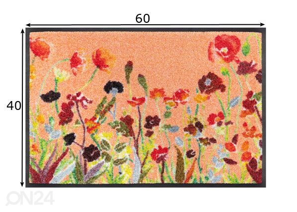 Kynnysmatto Wildflowers 40x60 cm mitat