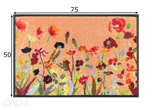 Kynnysmatto Wildflowers 50x75 cm mitat