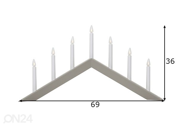 Kynttelikkö Arrow mitat