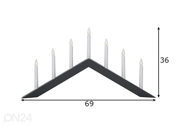 Kynttelikkö Arrow mitat