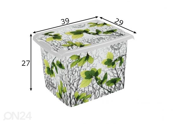 Laatikko+kansi KEVÄISET LEHDET mitat