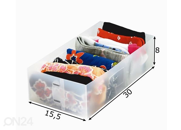Laatikon jakaja, 2 kpl mitat