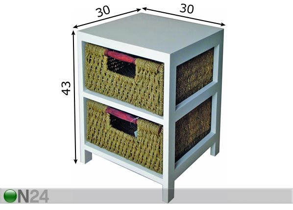 Laatikosto AUGUSTA -2 mitat
