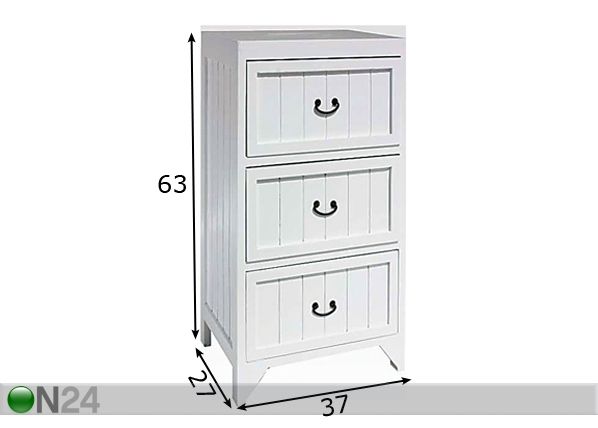 Laatikosto BLANCO -3 mitat