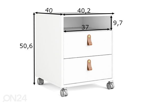 Laatikosto Function Plus, valkoinen mitat