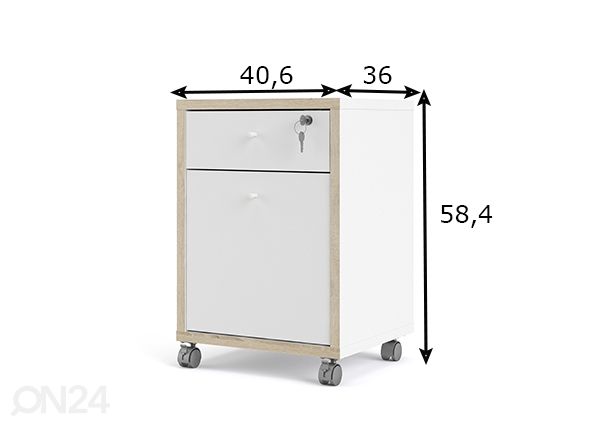 Laatikosto Function Plus, valkoinen/ struktuuri tammi mitat