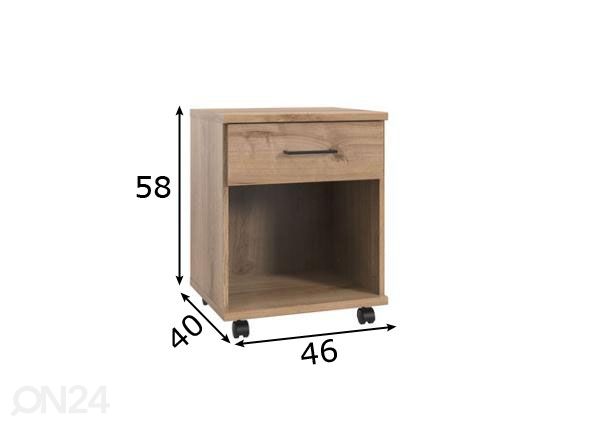 Laatikosto pyörillä Home mitat