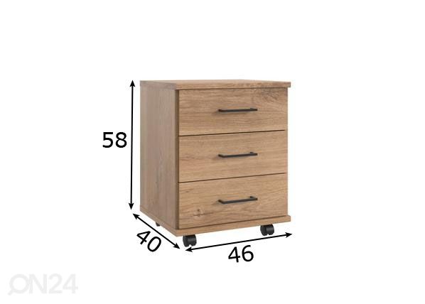 Laatikosto pyörillä Home mitat