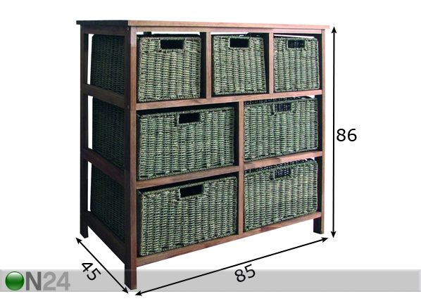 Laatikosto WALNUT-32 mitat