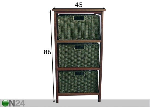 Laatikosto WALNUT-33 mitat