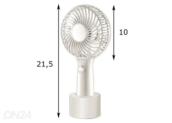 Ladattava pöytätuuletin Mini Coolwave 4 W mitat