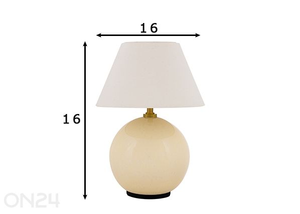 Ladattava pöytävalaisin Iris 16 mitat