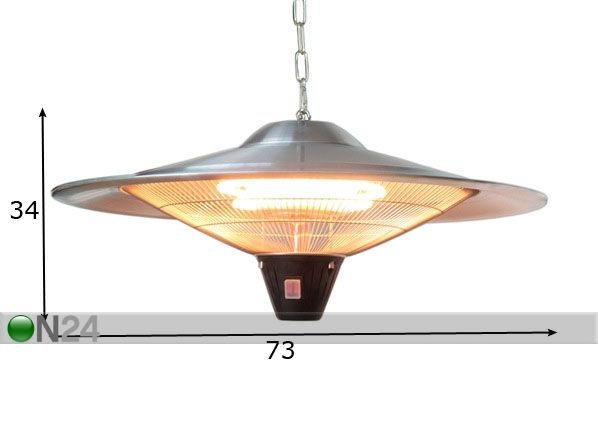 Lämpölamppu H 2.5 R (2,5 kW) mitat