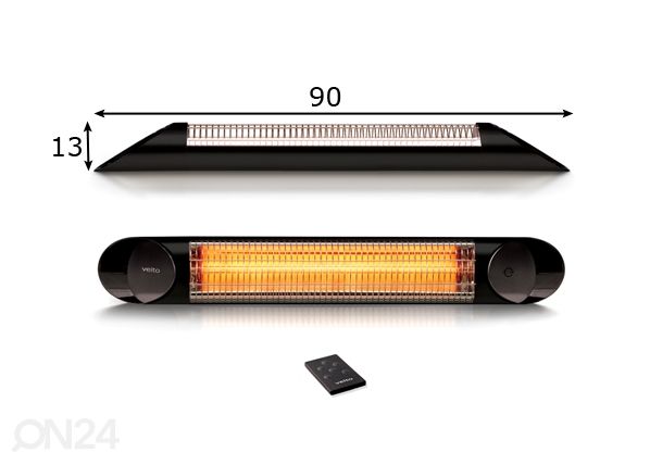 Lämpölamppu VEITO BLADE 2000W mitat