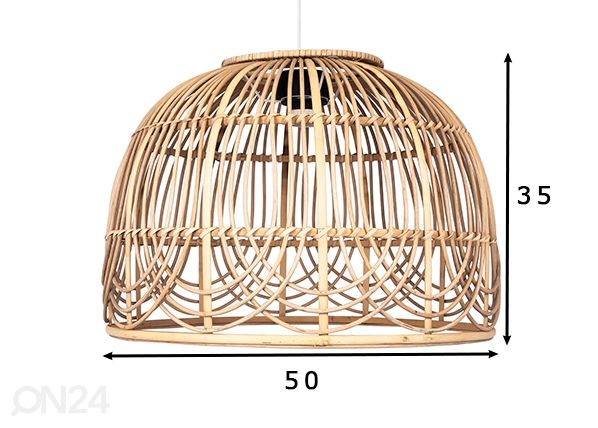 Lampun varjostin Bali Ø50 cm, luonnollinen mitat
