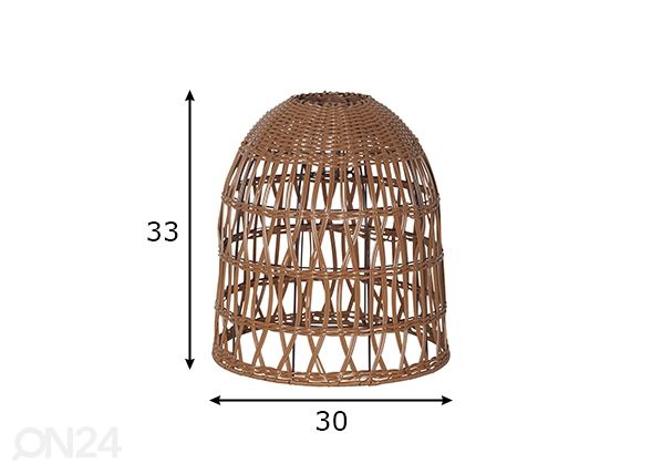 Lampunvarjostin Knute 30 cm mitat