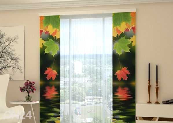 Läpinäkyvä paneeliverho Leaves over the Water 80x240 cm