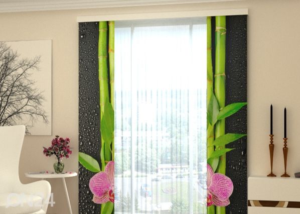 Läpinäkyvä paneeliverho Orchids and Bamboo 80x240 cm