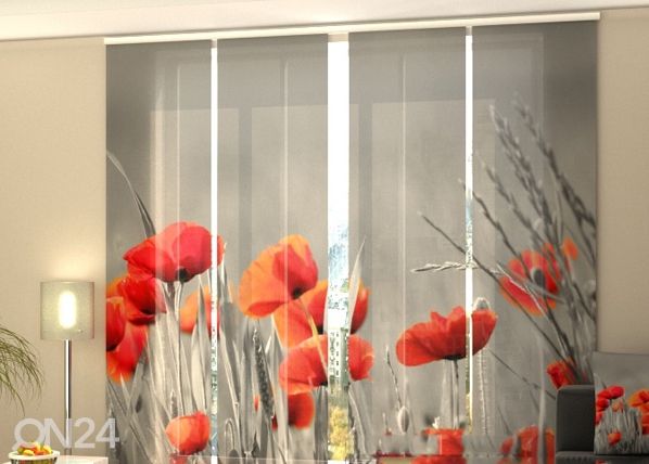 Läpinäkyvä paneeliverho Wild Poppies 240x240 cm