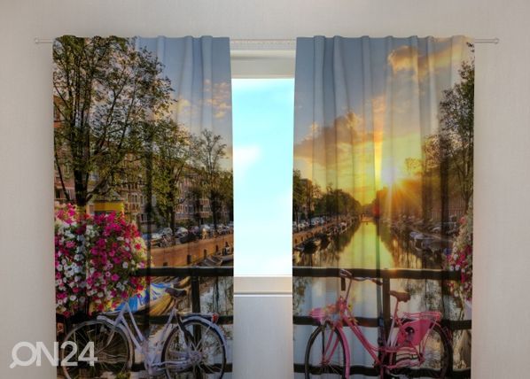 Läpinäkyvä verho BEAUTIFUL SUNRISE OVER AMSTERDAM 240x220 cm