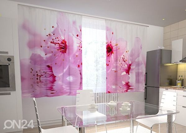 Läpinäkyvä verho FLOWERS CHERRY 200x120 cm