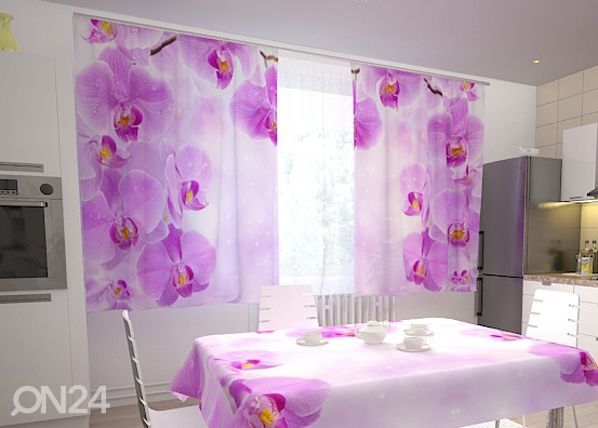 Läpinäkyvä verho KITCHEN IN ORCHIDS 200x120 cm