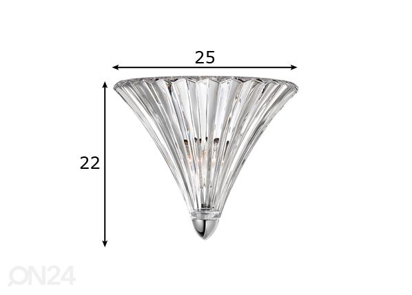 Lasinen design seinävalaisin Guscio mitat
