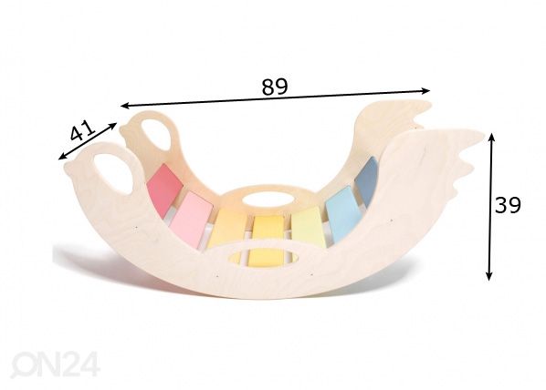 Lasten keinu Lintu Värikäs, luonnonsävyinen laita mitat