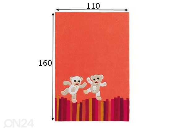Lasten matto 110x160 cm mitat