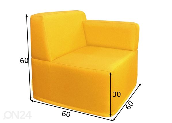 Lasten nojatuoli Modena 60 vasen mitat