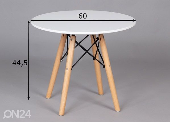 Lasten pöytä Ø 60 cm mitat