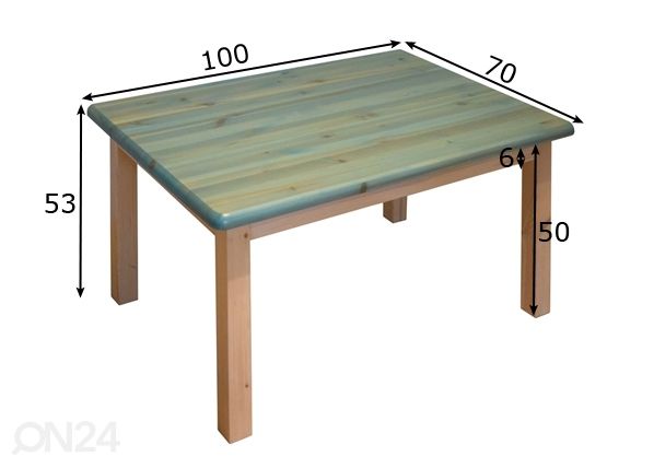 Lasten pöytä 100x70 cm mitat