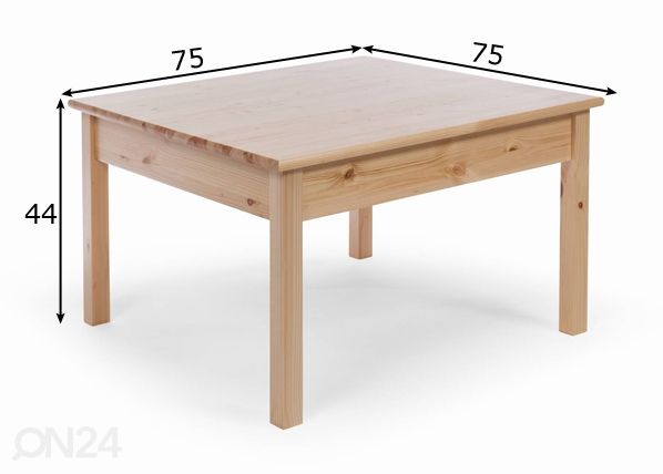 Lasten pöytä 75x75 cm mitat